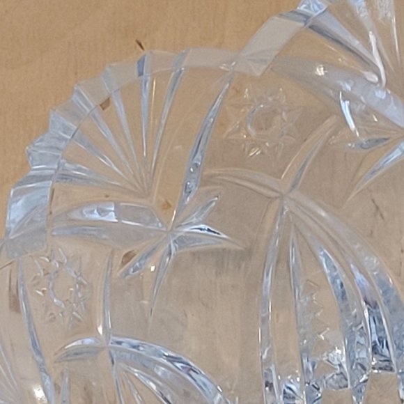 Vintage Crystal Bowl JG Durand Cristal France Stars Pattern Heavy 9 Inches - Picture 3 of 9